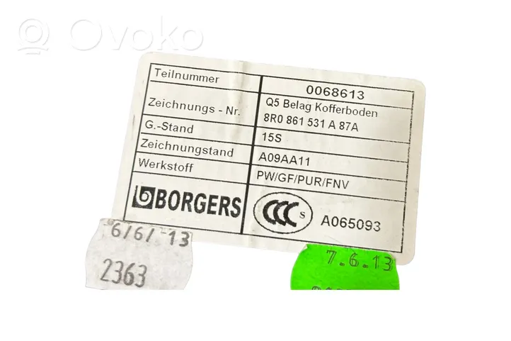 Audi Q5 SQ5 Bagažinės kilimas 8R0861531A