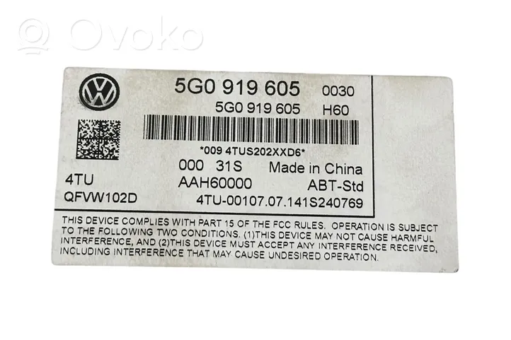 Volkswagen Golf VII Monitori/näyttö/pieni näyttö 5G0919605