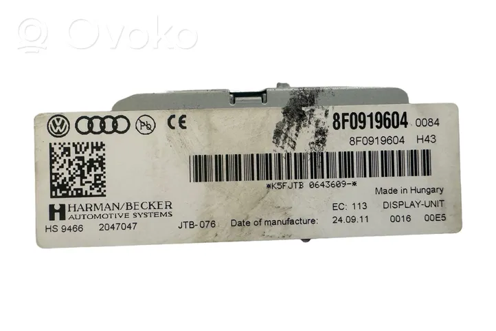 Audi Q5 SQ5 Monitori/näyttö/pieni näyttö 8F0919604