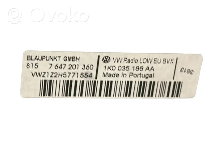 Volkswagen Golf VI Unità principale autoradio/CD/DVD/GPS 1K0035186AA