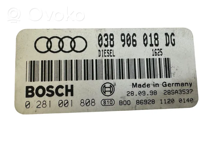 Audi A4 S4 B6 8E 8H Moottorin ohjainlaite/moduuli 038906018DG