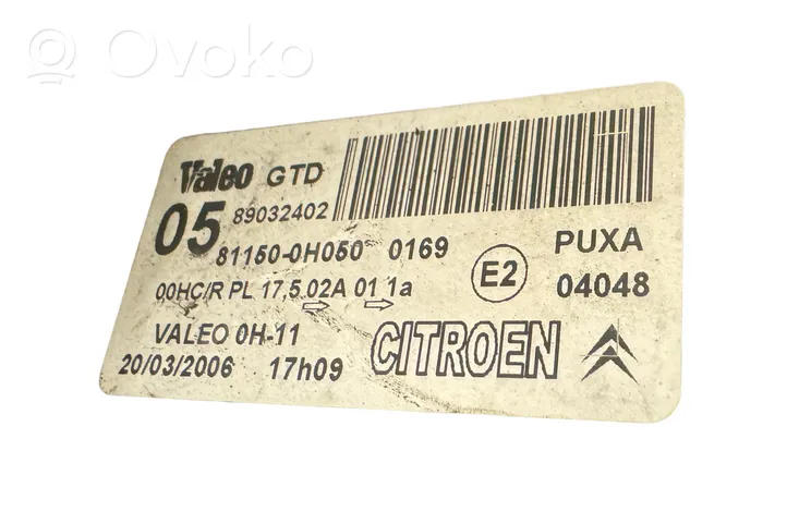 Citroen C1 Etu-/Ajovalo 89032402