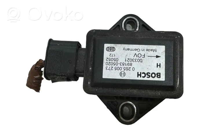 Toyota Avensis T250 ESP (elektroniskās stabilitātes programmas) sensors (paātrinājuma sensors) 8918305020