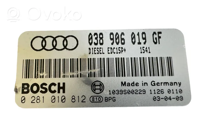 Audi A6 S6 C5 4B Centralina/modulo del motore 038906019GF