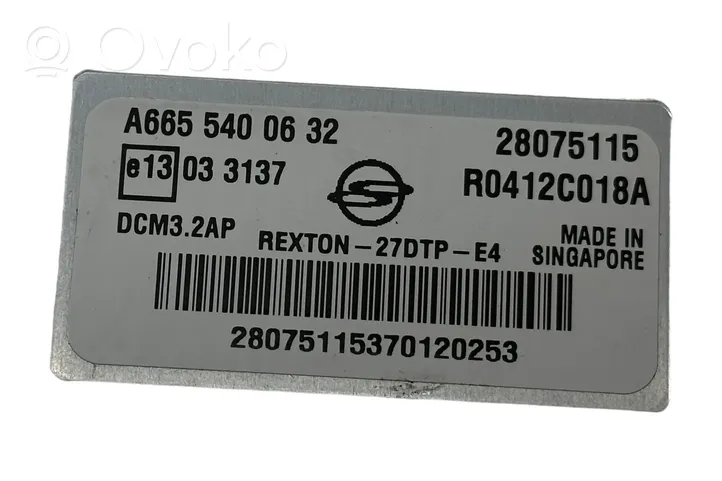SsangYong Rexton I Calculateur moteur ECU A6655400632