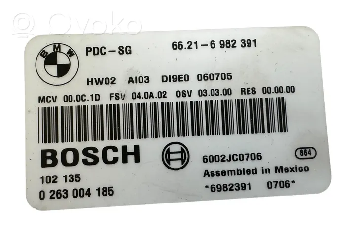 BMW 3 E90 E91 Pysäköintitutkan (PCD) ohjainlaite/moduuli 66216982391
