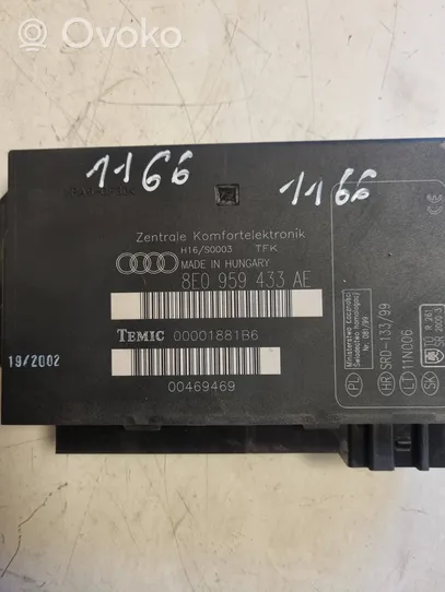 Audi A4 S4 B6 8E 8H Moduł / Sterownik komfortu 8E0959433AE