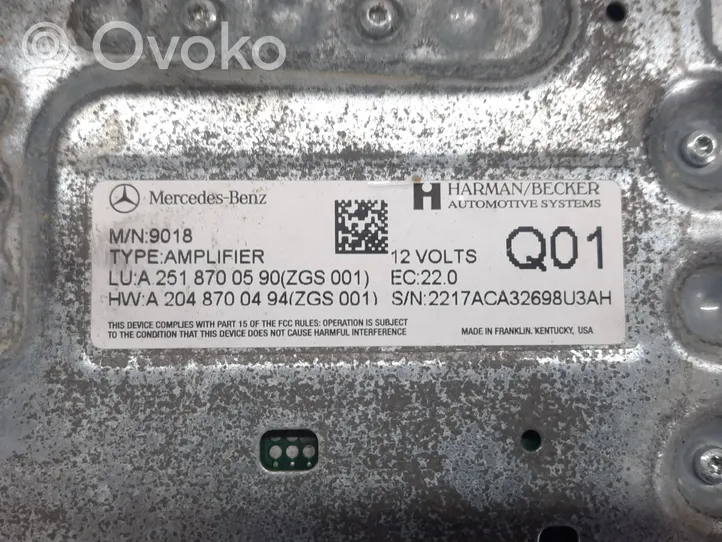 Mercedes-Benz ML W164 Amplificateur de son A2518700590
