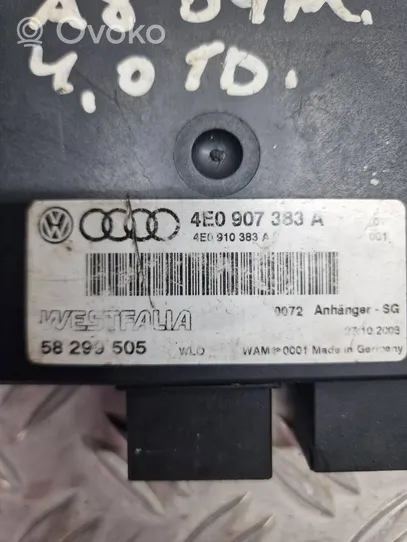 Audi A8 S8 D3 4E Piekabes āķa vadības bloks 4E0907383A