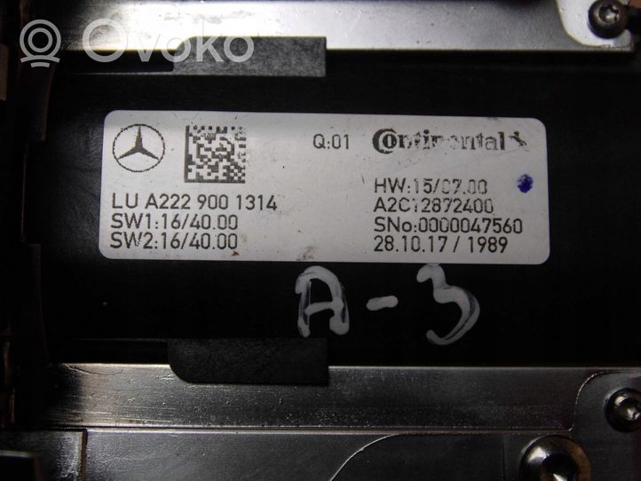 Mercedes-Benz S W222 Controllo multimediale autoradio A2229001314