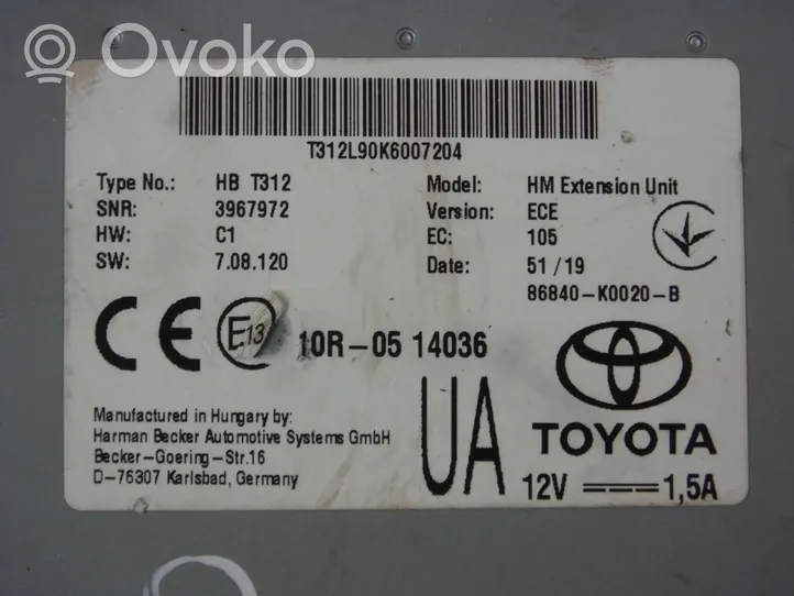 Toyota C-HR Unité / module navigation GPS 86840K0020B