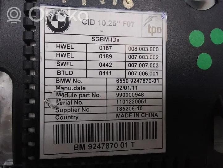 BMW 5 F10 F11 Unité de contrôle son HiFi Audio 65509247870