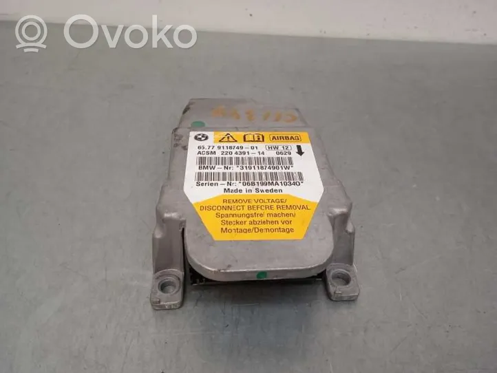 BMW 5 E60 E61 Module de contrôle airbag 6755911874901