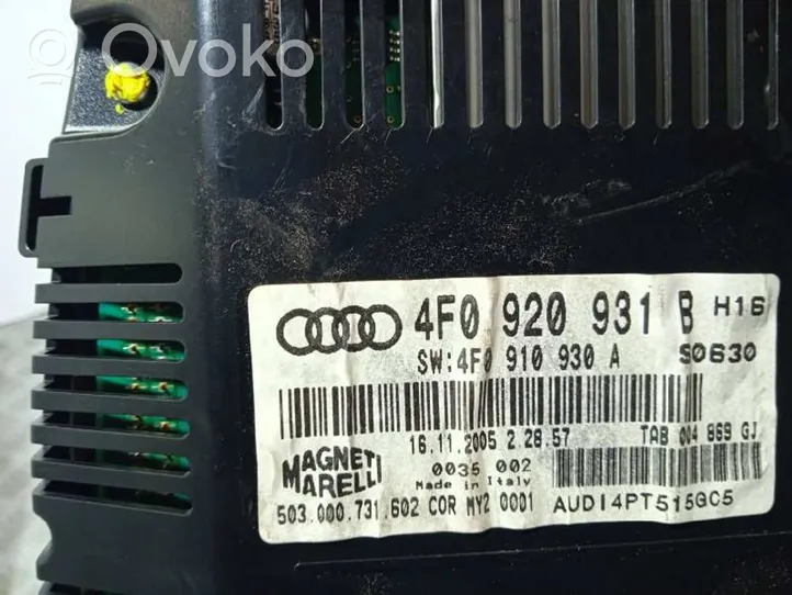 Audi A6 S6 C6 4F Spidometras (prietaisų skydelis) 4F0920931B