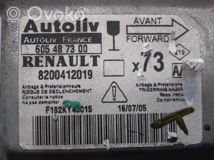 Renault Vel Satis Module de contrôle airbag 8200412019