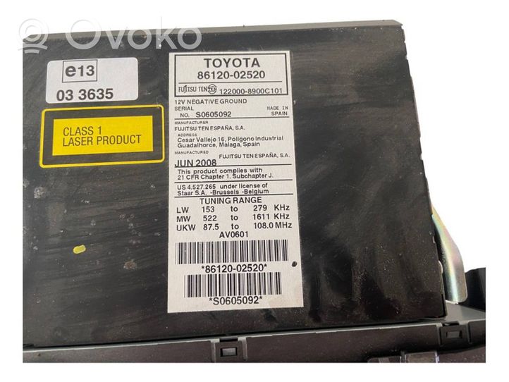 Toyota Auris 150 Radija/ CD/DVD grotuvas/ navigacija 8612002520