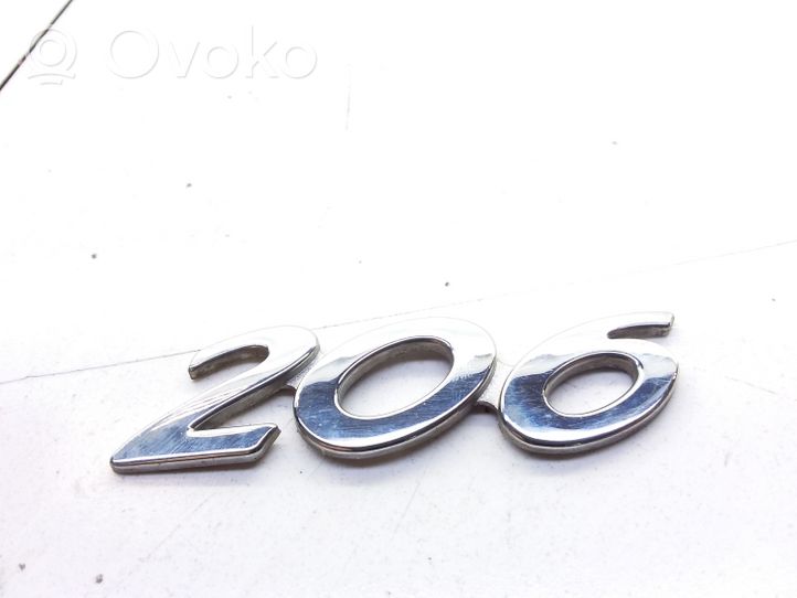 Peugeot 206 Emblemat / Znaczek tylny / Litery modelu 