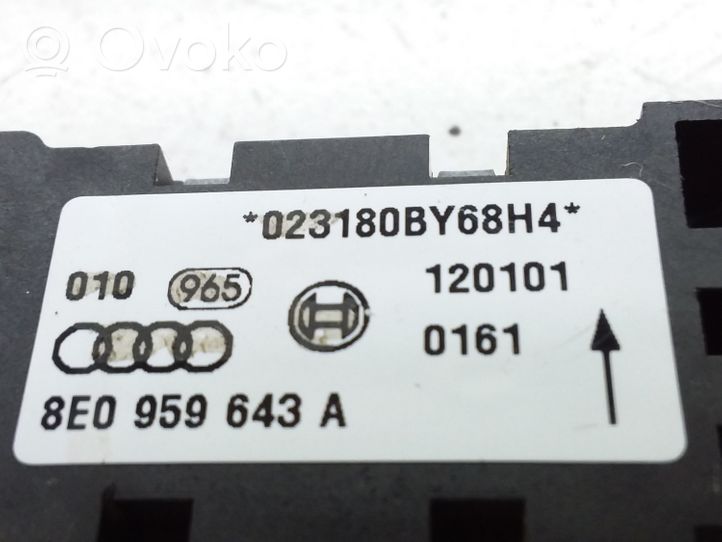 Audi A4 S4 B6 8E 8H Sensore d’urto/d'impatto apertura airbag 8E0959643A