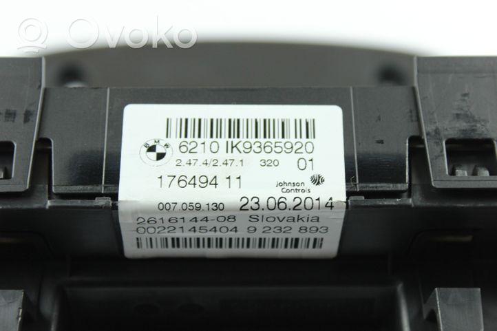 BMW 3 F30 F35 F31 Tachimetro (quadro strumenti) 9365920