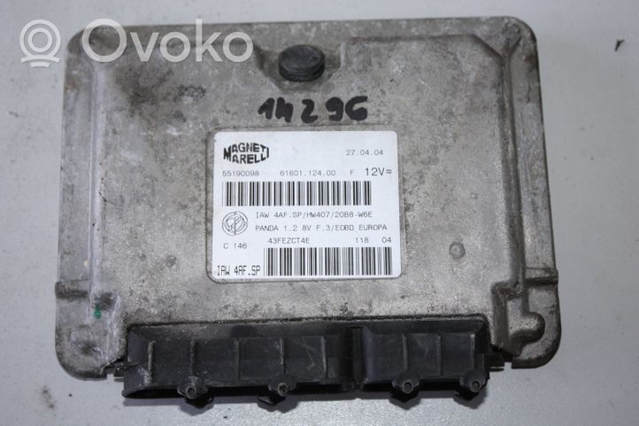 Fiat Panda II Juego de cerradura y set ECU del motor 55190098