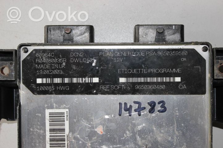 Citroen Berlingo Sterownik / Moduł ECU 9650359580