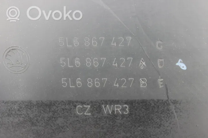 Skoda Yeti (5L) Dolny panel schowka koła zapasowego 5L6867427C