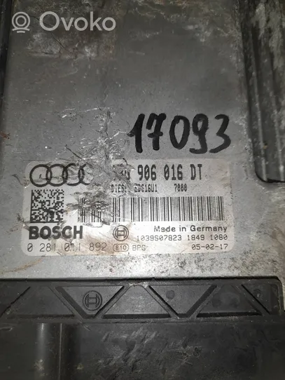 Audi A3 S3 A3 Sportback 8P Centralina/modulo del motore 0281011892