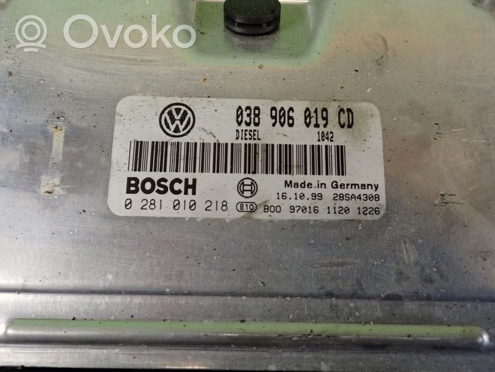 Volkswagen PASSAT B5 Moottorin ohjainlaite/moduuli (käytetyt) 038906019CD 0281010218