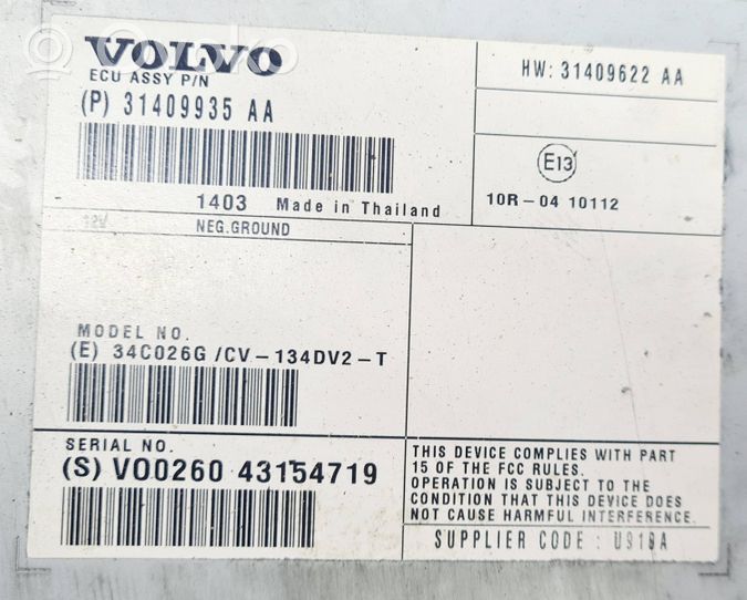 Volvo XC60 Amplificatore 31409935AA