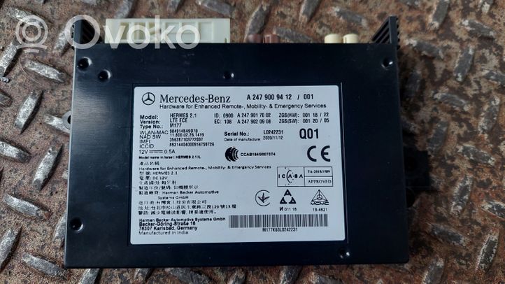 Mercedes-Benz A W177 Moduł / Sterownik Bluetooth A2479009412