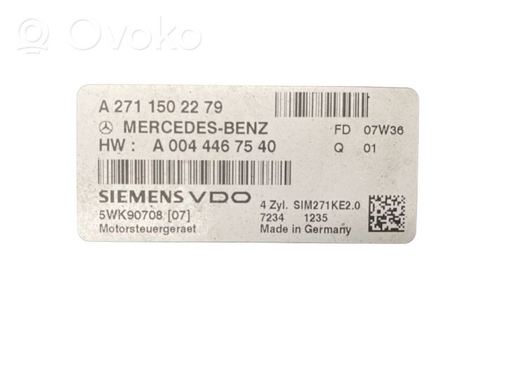 Mercedes-Benz C W204 Centralina/modulo del motore A2711502279