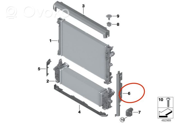 BMW X7 G07 Traverse, support de radiateur latéral 17118476974