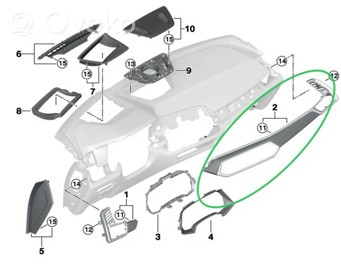 BMW X5 G05 Element deski rozdzielczej 51459483656