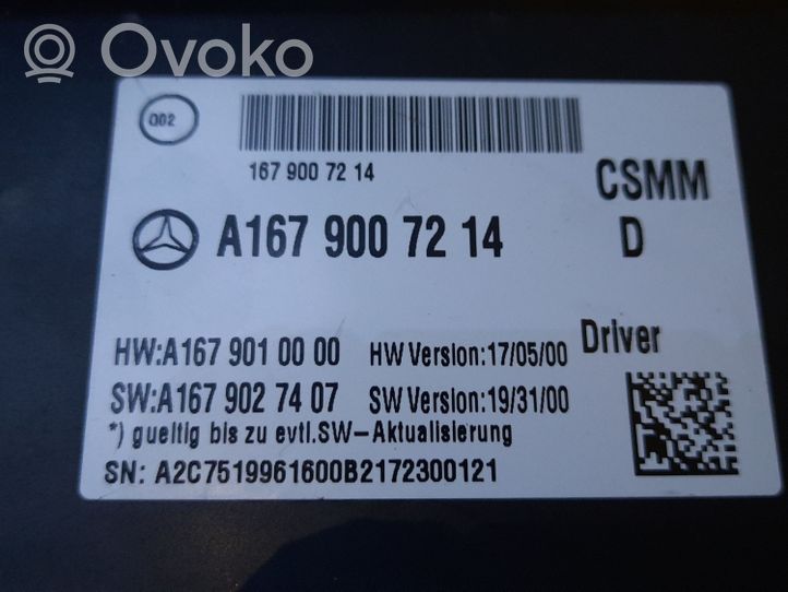 Mercedes-Benz GLE W167 Sėdynės valdymo blokas A1679007214