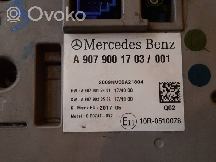 Mercedes-Benz Sprinter W907 W910 Controllo multimediale autoradio A9079001703