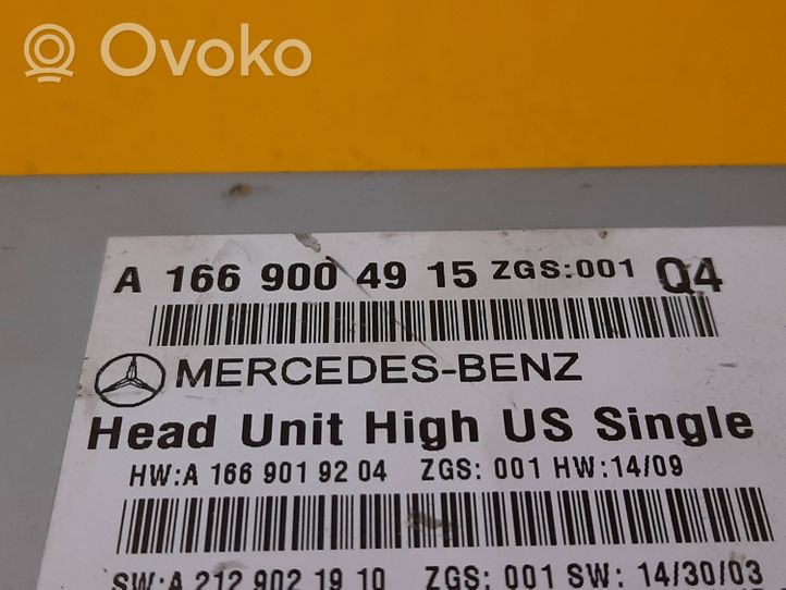 Mercedes-Benz ML W166 Pääyksikkö multimedian ohjaus A1669004915