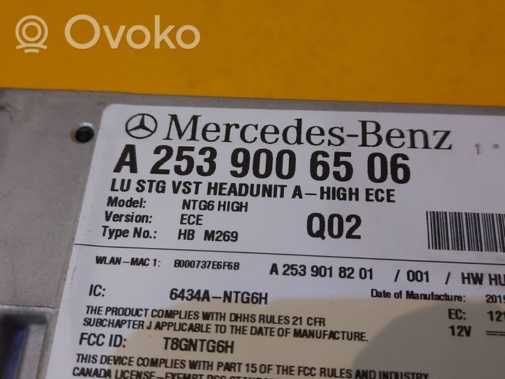 Mercedes-Benz GLC X253 C253 Mascherina unità principale autoradio/GPS A2539006506