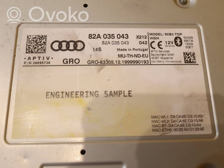 Audi Q3 F3 Navigaatioyksikkö CD/DVD-soitin 82A035043