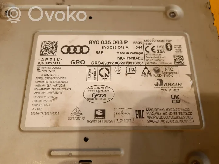 Audi A3 8Y Panel / Radioodtwarzacz CD/DVD/GPS 8Y0035043P