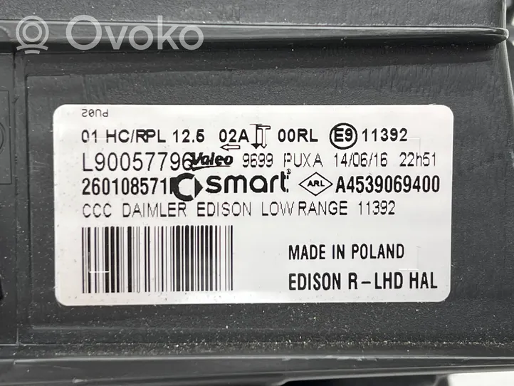 Smart ForTwo III C453 Phare frontale A4539069400