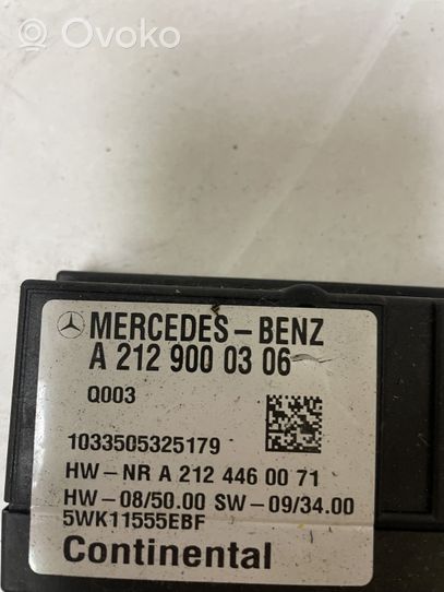 Mercedes-Benz E AMG W212 Unité de commande / module de pompe à carburant A2129000306