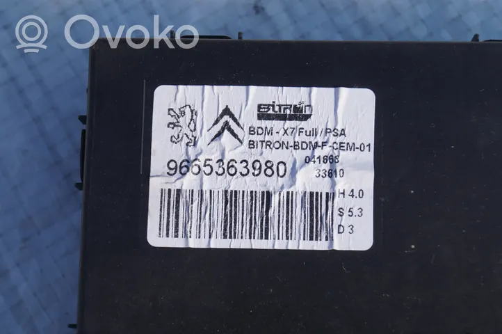 Citroen C5 Interrupteur de poignée d'ouverture de coffre arrière 9665363980