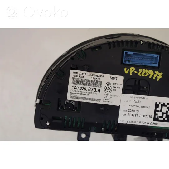 Volkswagen Up Tachimetro (quadro strumenti) 