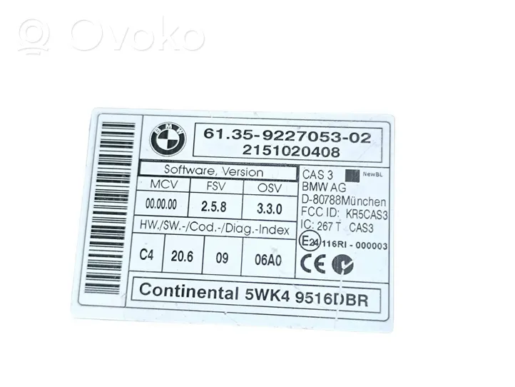 BMW X5 E70 Moduł / Sterownik CAS 9227053