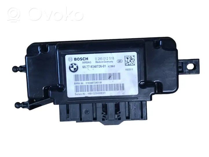 BMW 3 F30 F35 F31 Module de contrôle airbag 9348726