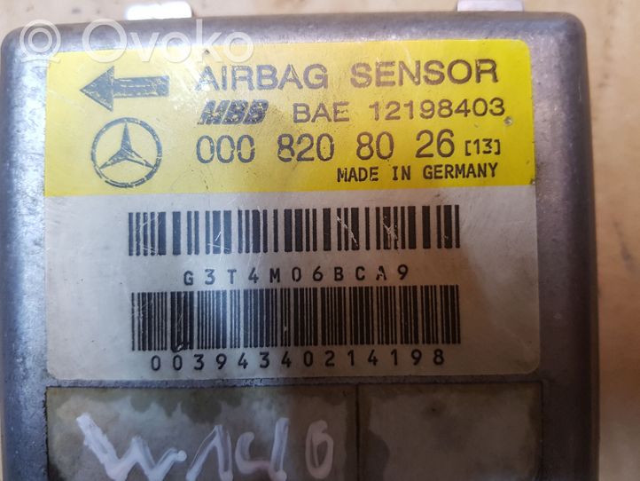 Mercedes-Benz S W140 Sterownik / Moduł Airbag 0008208026