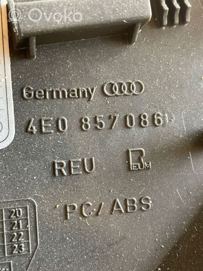 Audi A8 S8 D3 4E Rivestimento estremità laterale del cruscotto 4E0857086D
