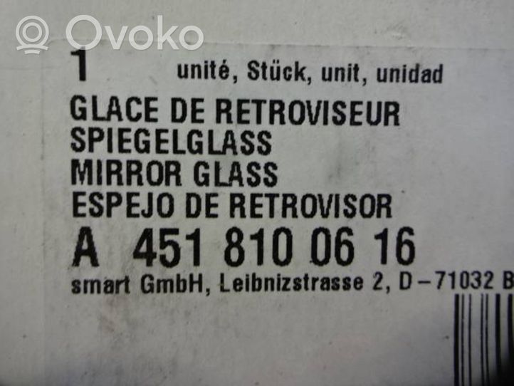 Smart ForTwo II Sivupeilin lasi 100616