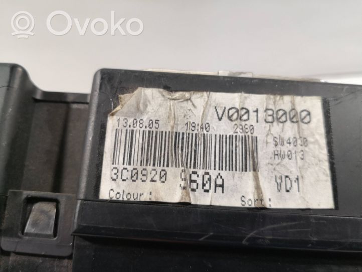 Volkswagen PASSAT B6 Tachimetro (quadro strumenti) 3C0920960A