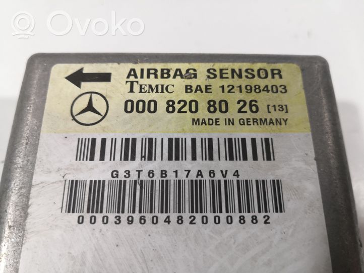 Mercedes-Benz C W202 Centralina/modulo airbag 0008208026